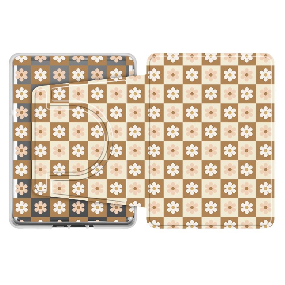 Cozy Checkered Flowers Kindle Case PRE ORDER