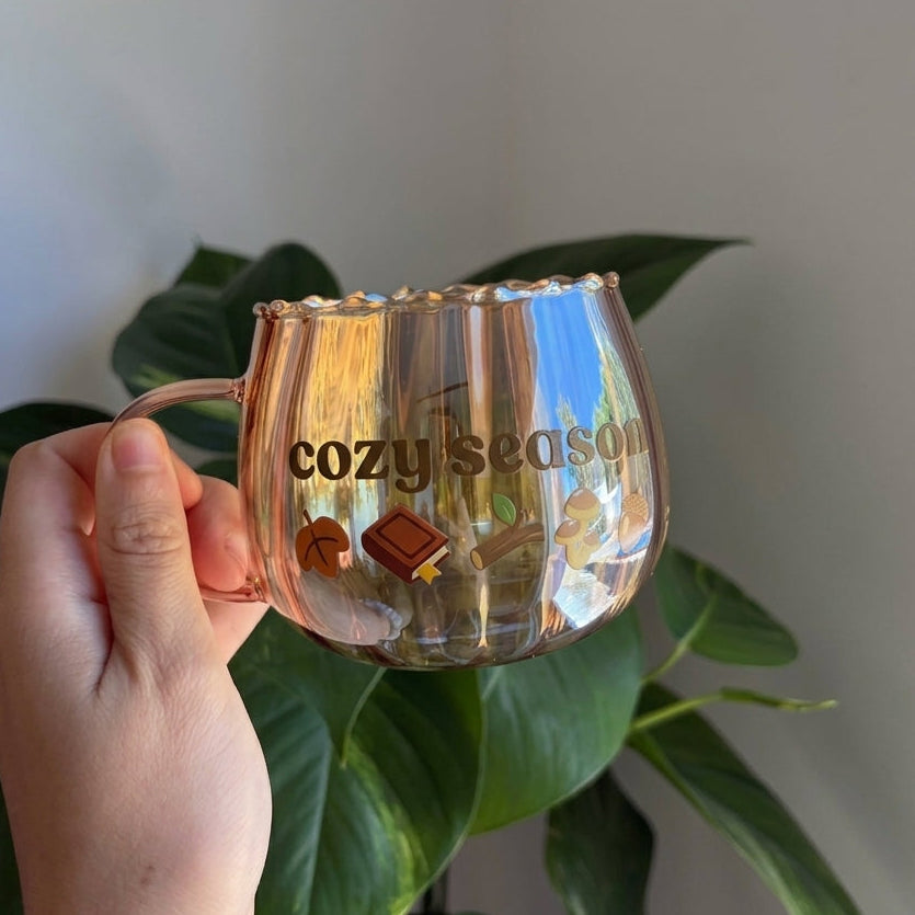 cozy season pumpkin glass