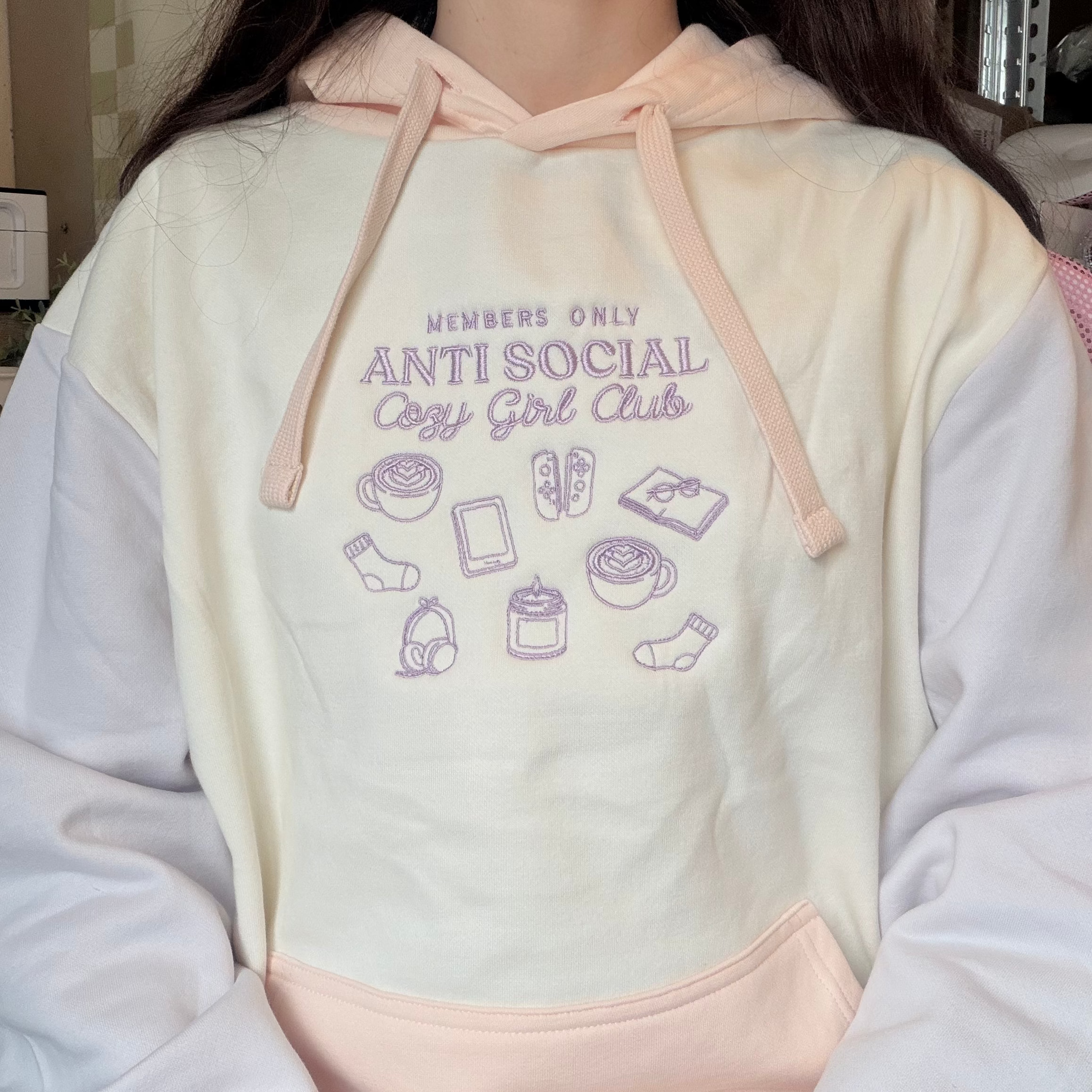 Antisocial Cozy Girl Club Hoodie / Homebody Apparel