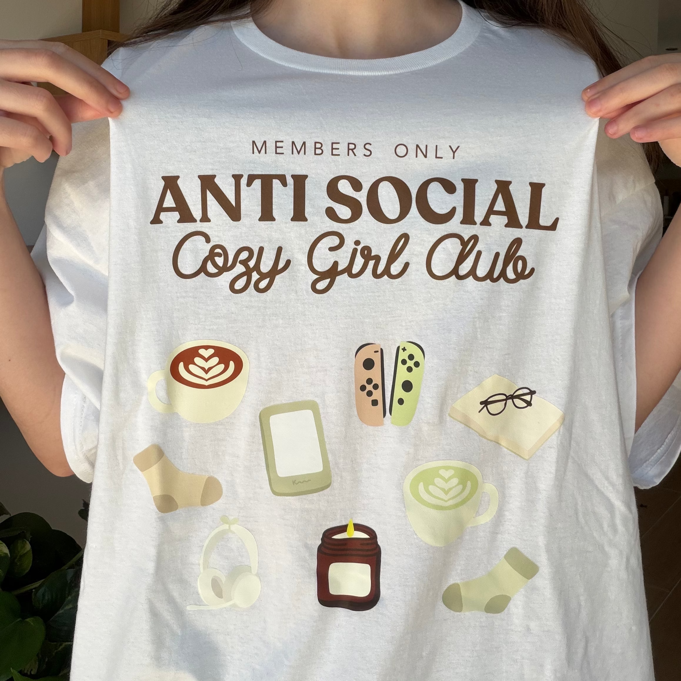 antisocial cozy girl club t-shirt / homebody apparel