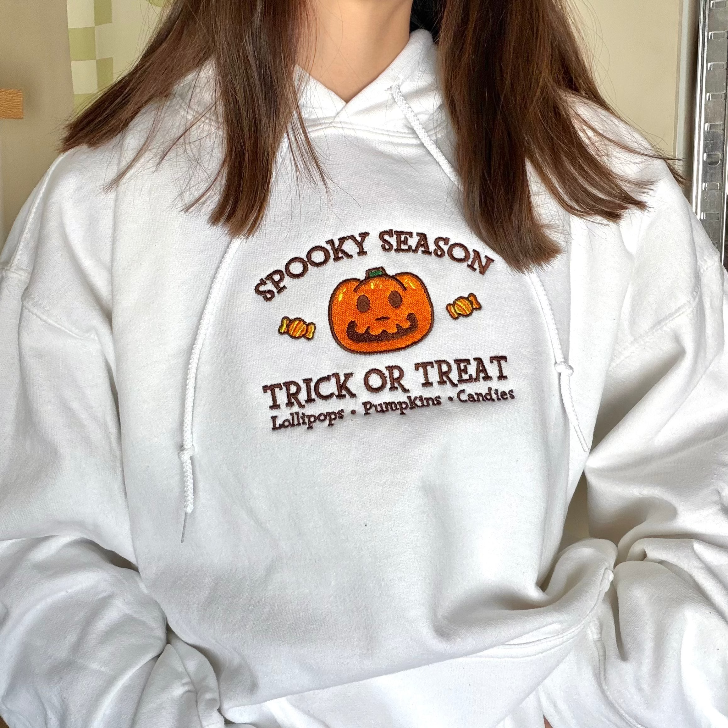 Jack Spooky Season ACNH Embroidered Sweatshirt & Hoodie / Spooky Pumpkin Halloween Sweater