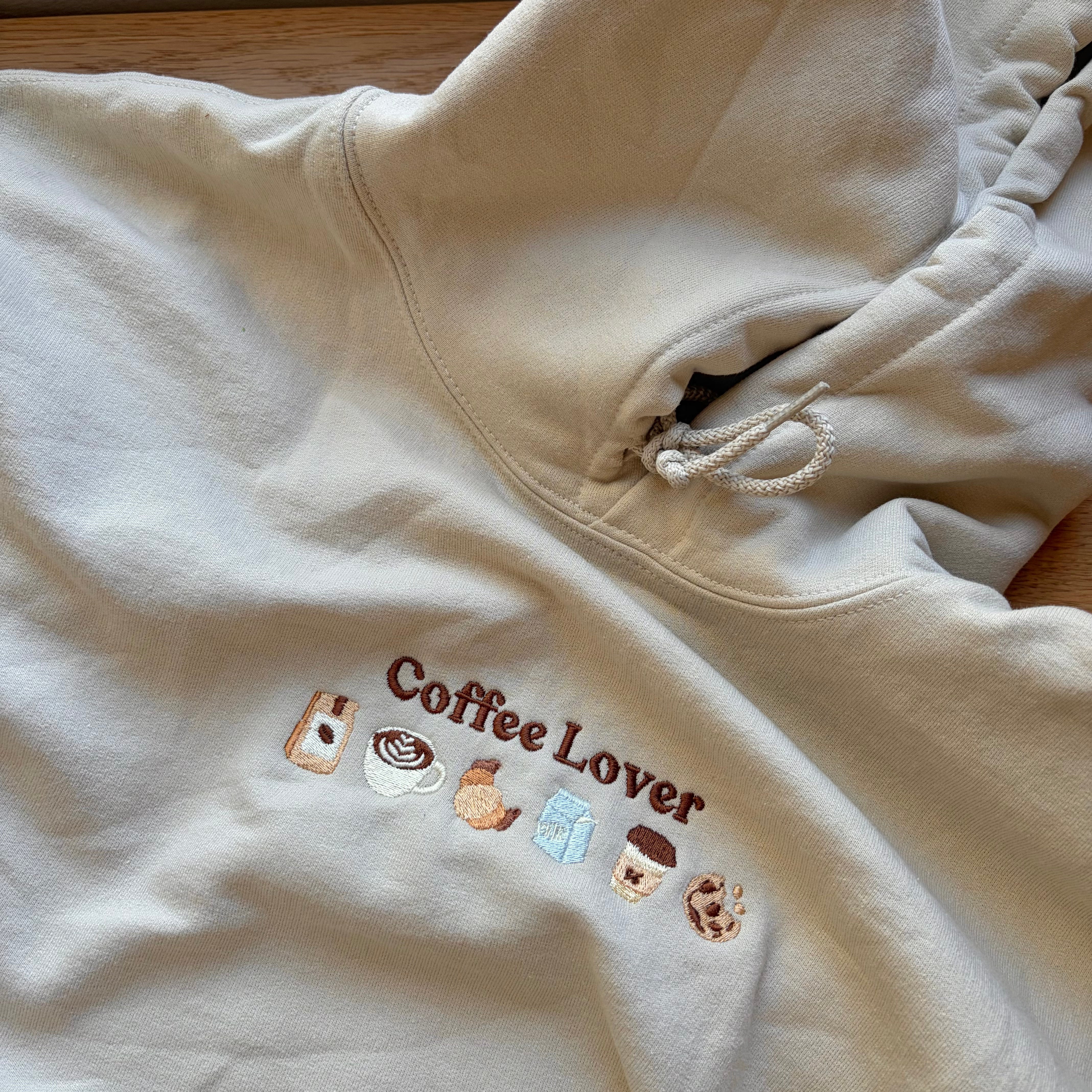 Coffee Lover Embroidered Sweatshirt & Hoodie / Breakfeast Sweatshirt / Cute Coffee Things