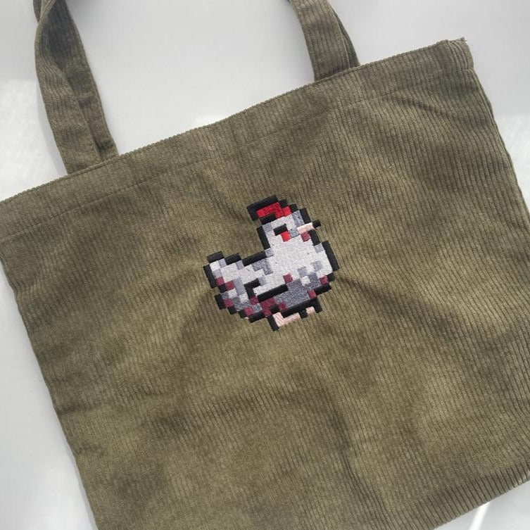 Stardew Black Chicken Tote Bag