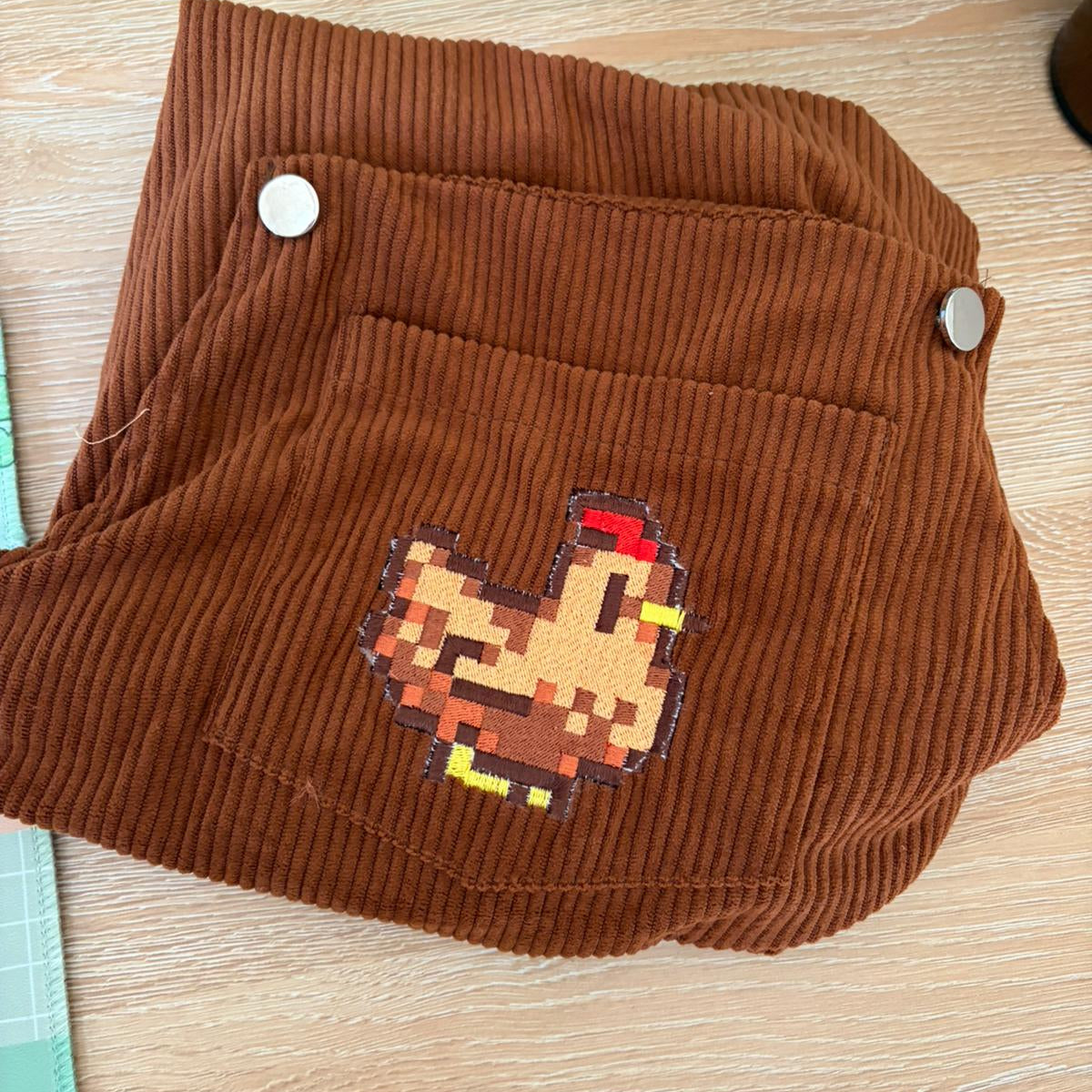 Overalls Dress Chicken brown size L OOPSIE