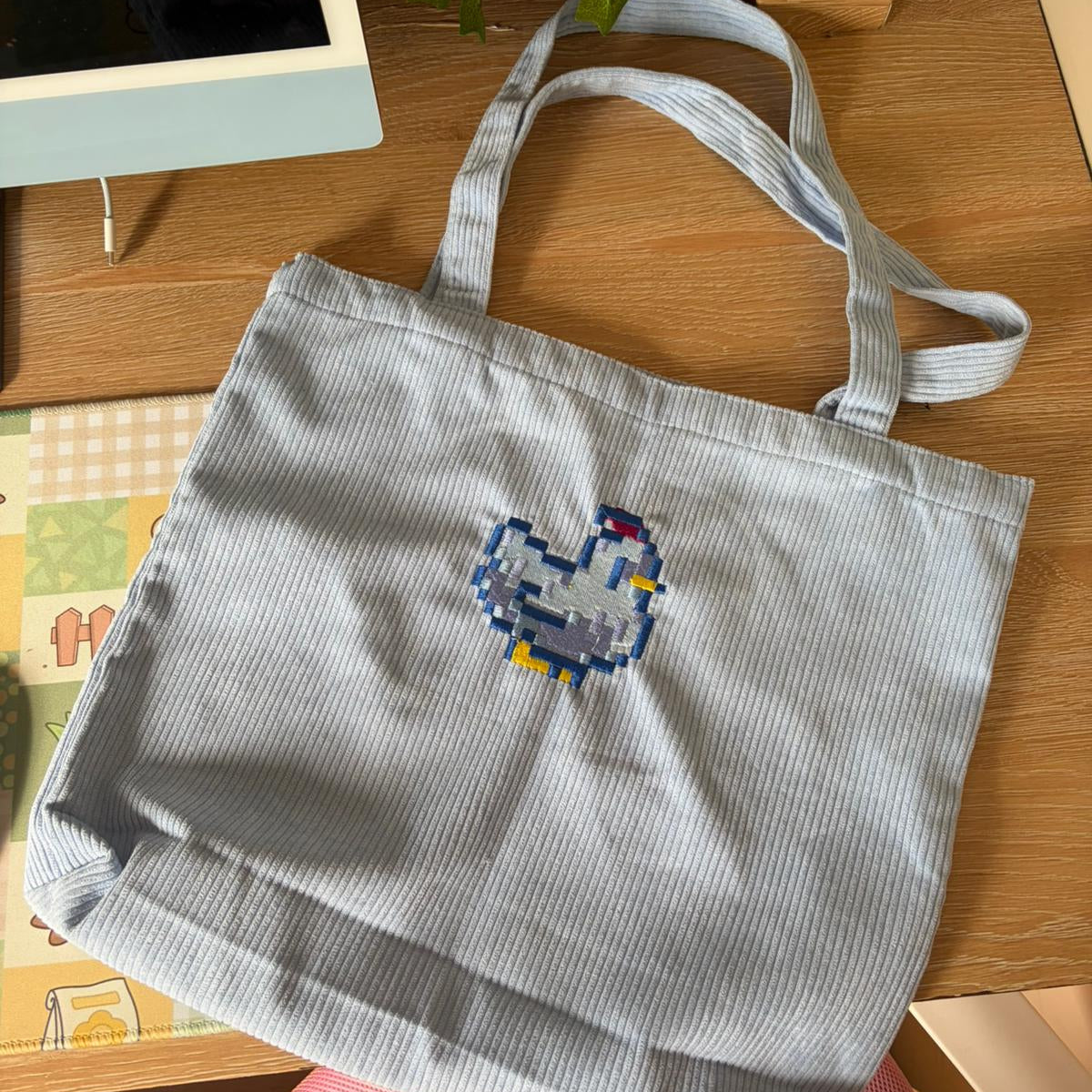 tote bag chicken blue OOPSIE