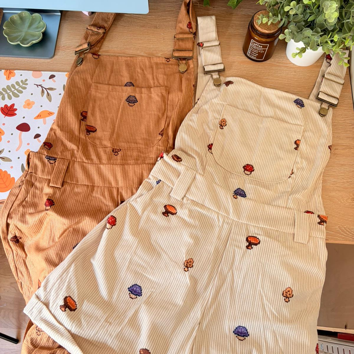 Mushrooms Overalls Shorts