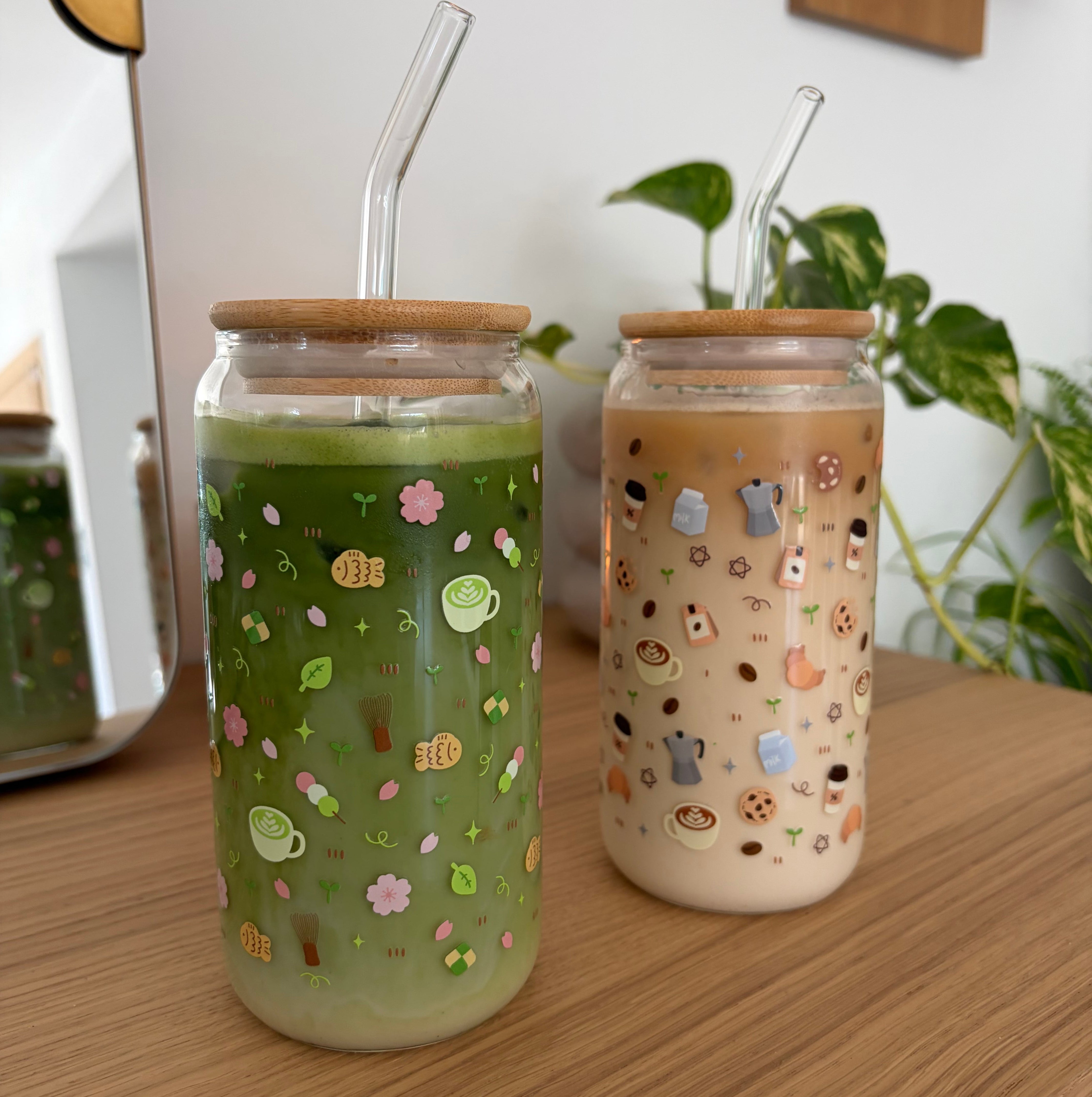 matcha/coffee lover glass
