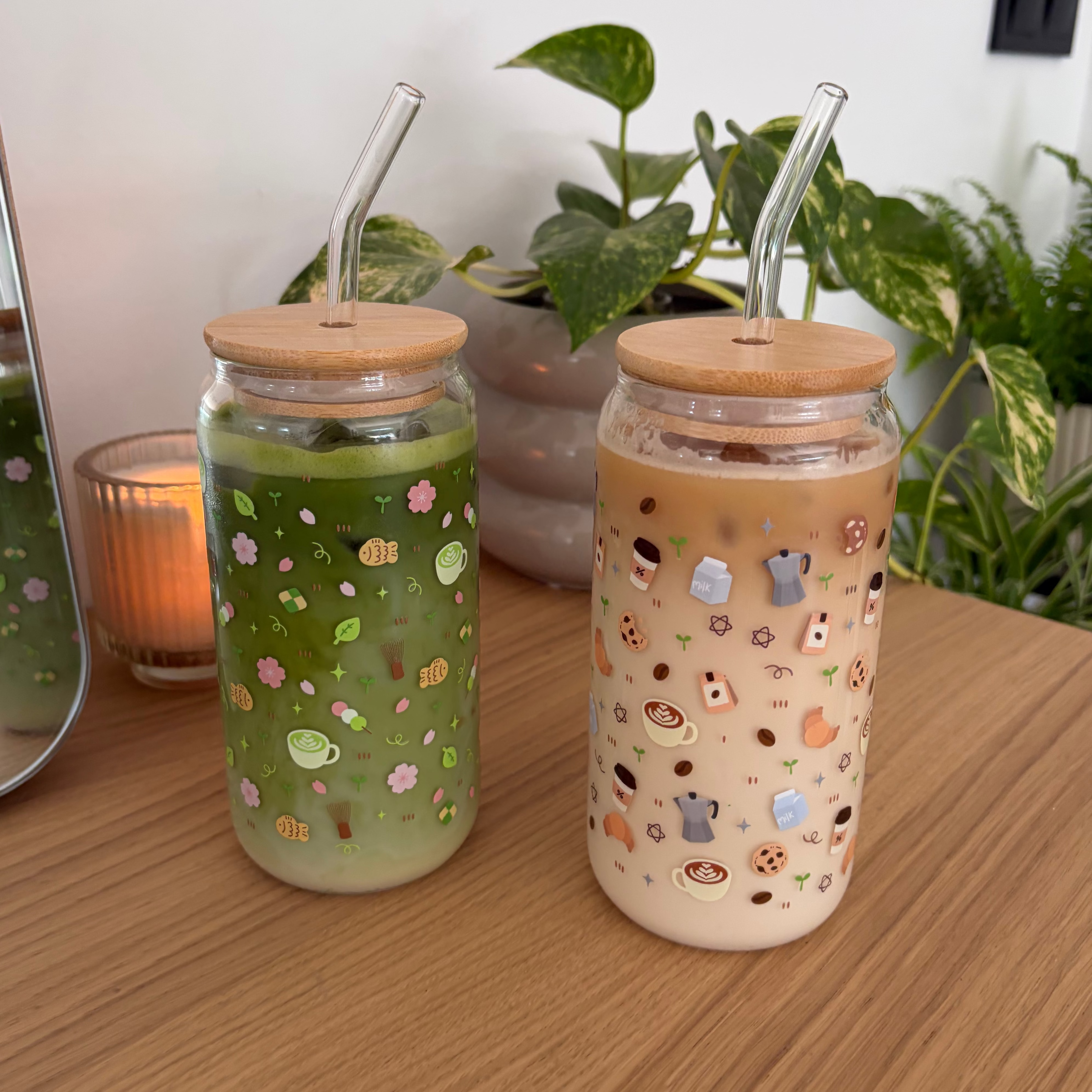 matcha/coffee lover glass