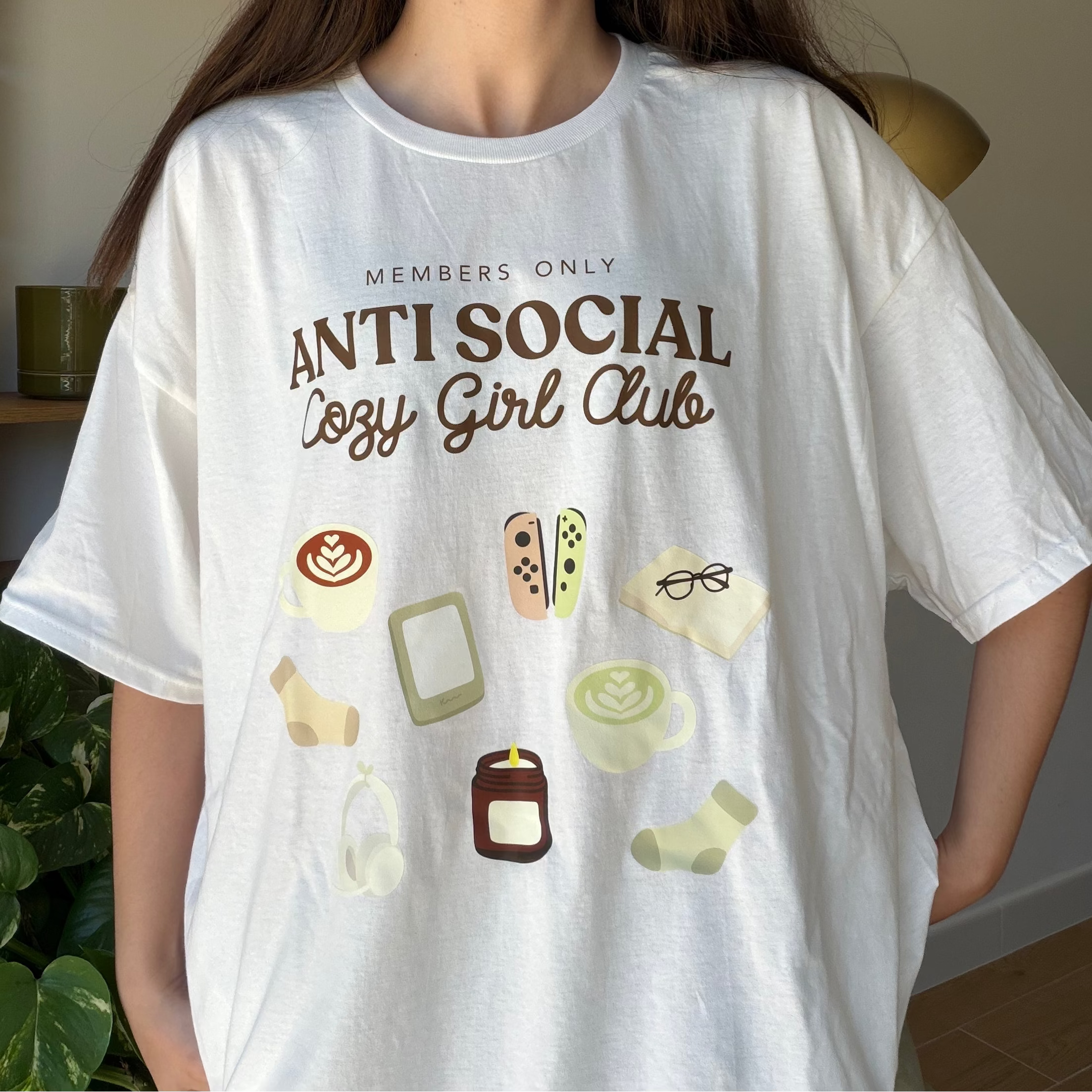antisocial cozy girl club t-shirt / homebody apparel