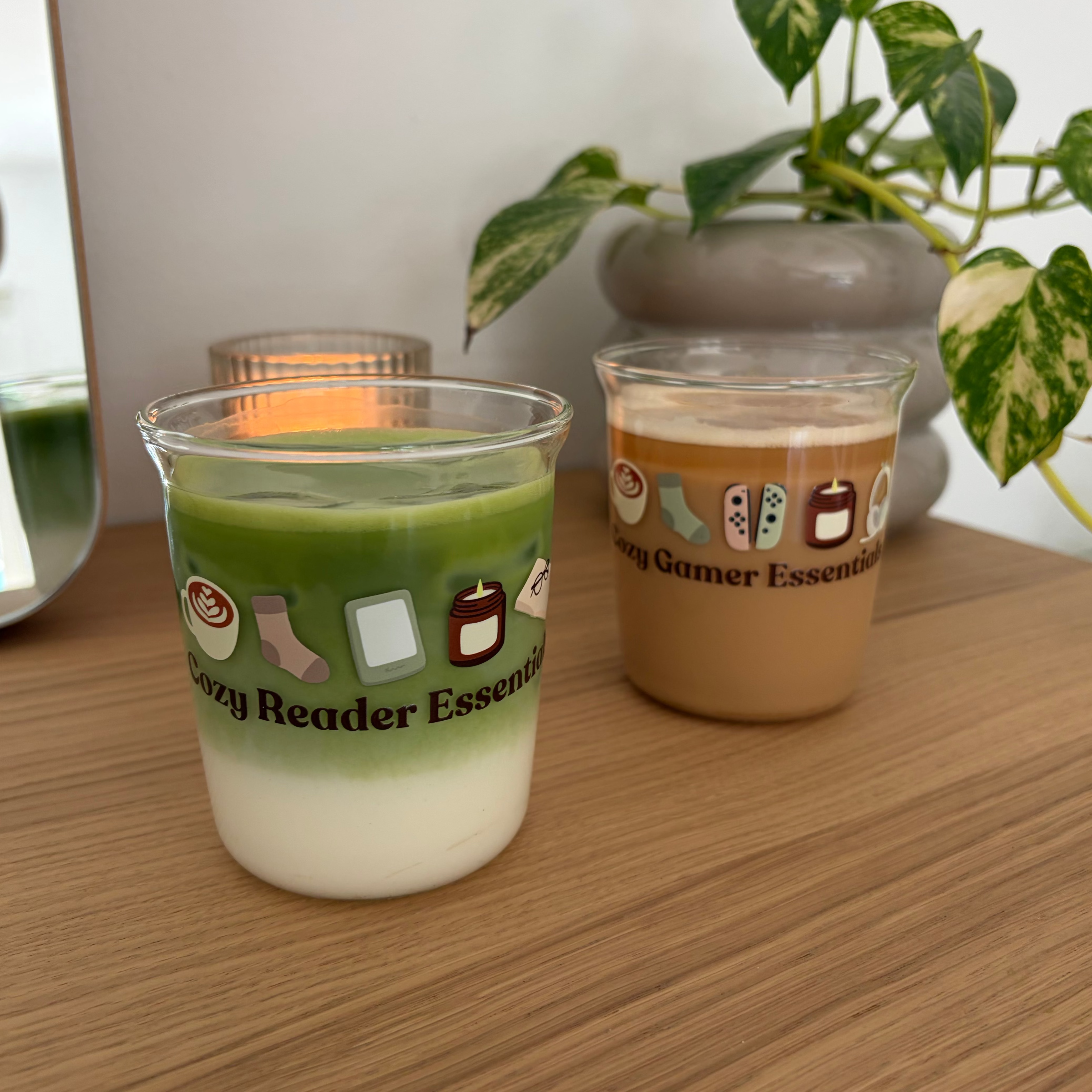 cozy gamer/reader essentials glass
