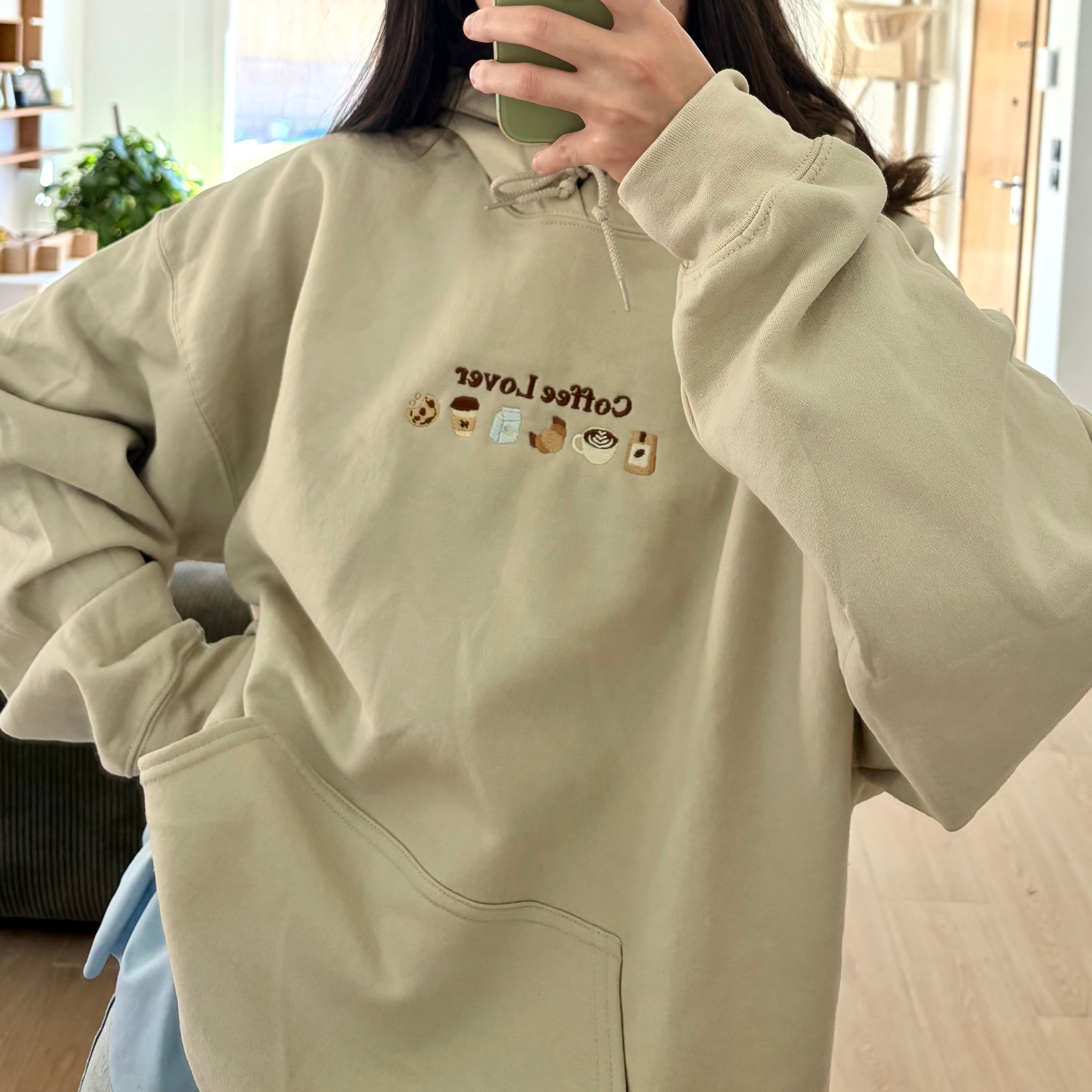 Coffee Lover Embroidered Sweatshirt & Hoodie / Breakfeast Sweatshirt / Cute Coffee Things