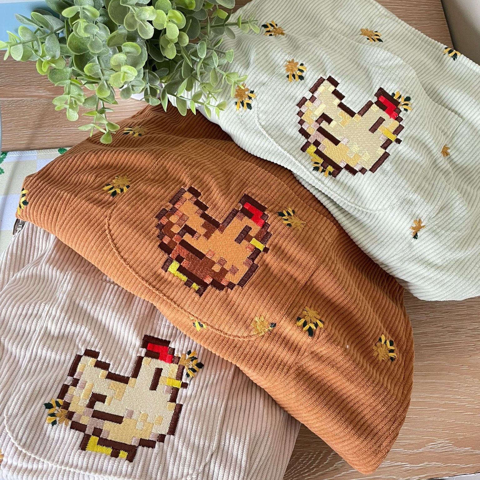 Stardew Chicken Floral Overalls Shorts