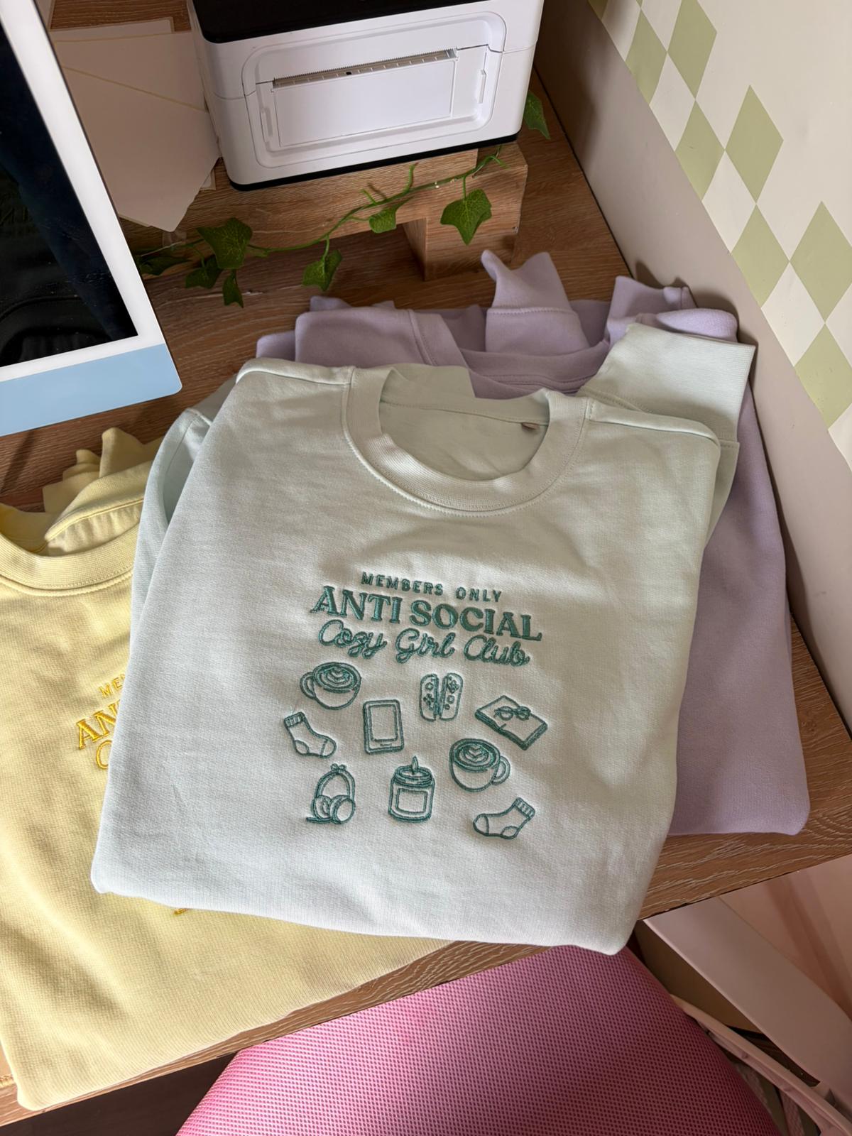 sweatshirt antisocial cozy girl club EXCLUSIVE OOPSIE
