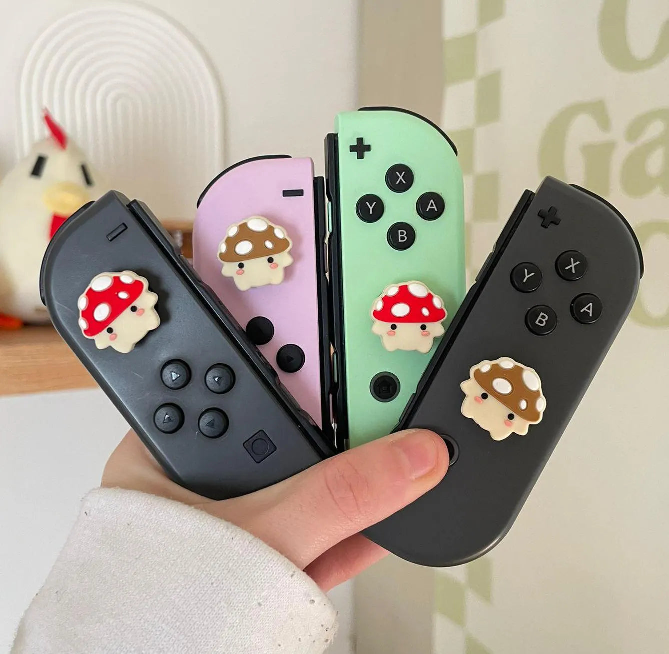 Mushrooms thumb grips for Nintendo Switch